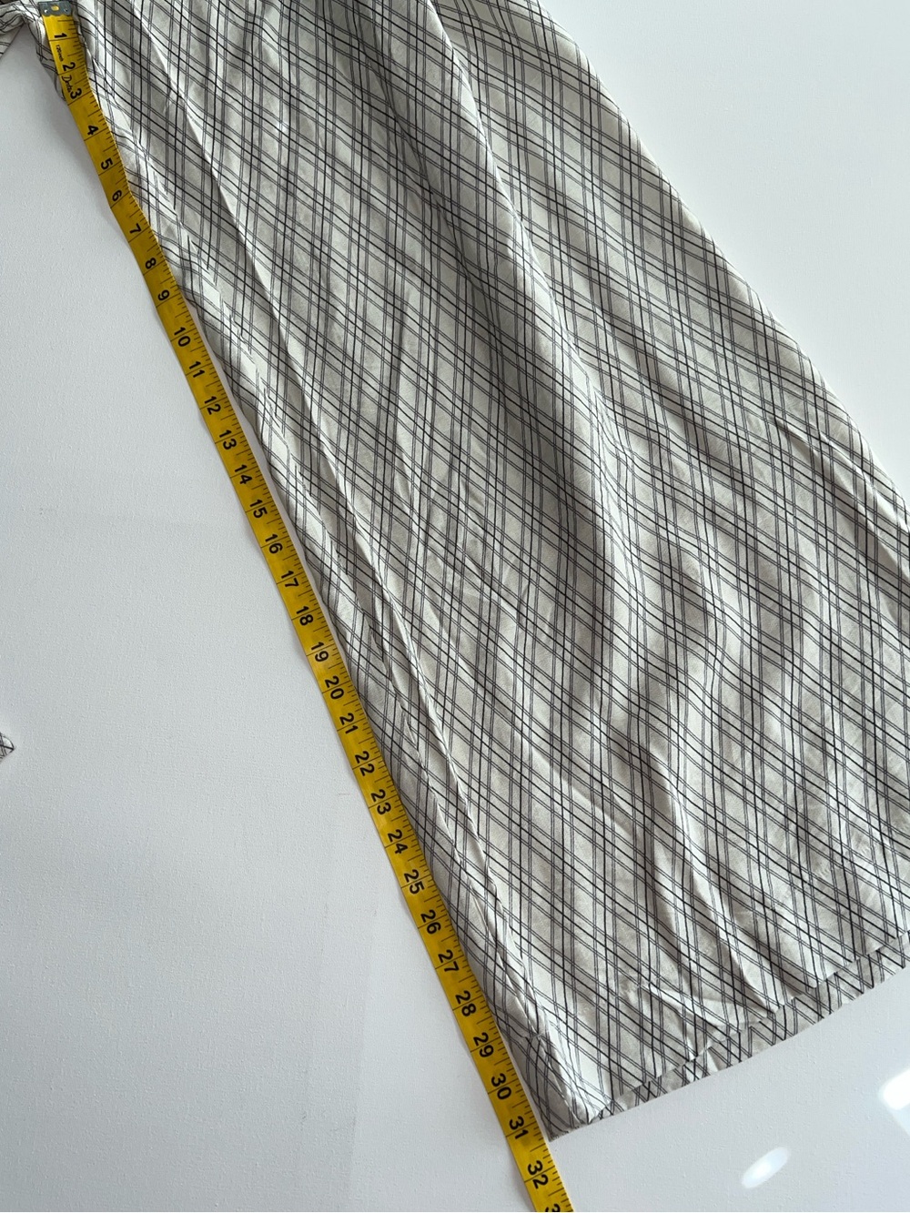 NWT Peach Wide Leg Palazzo Pants Plaid Boho Flowy Small Ivory/Dark Gray - Picture 11 of 16